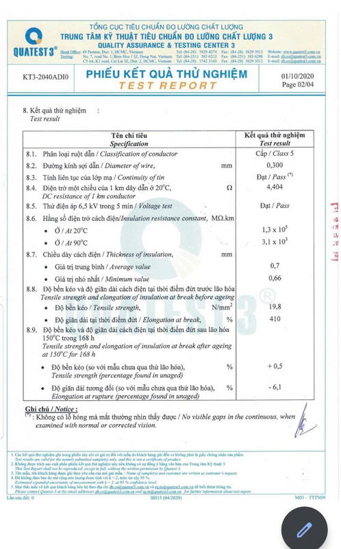 Chứng nhận - Cáp Chống Cháy An Toàn - Công Ty TNHH An Toàn